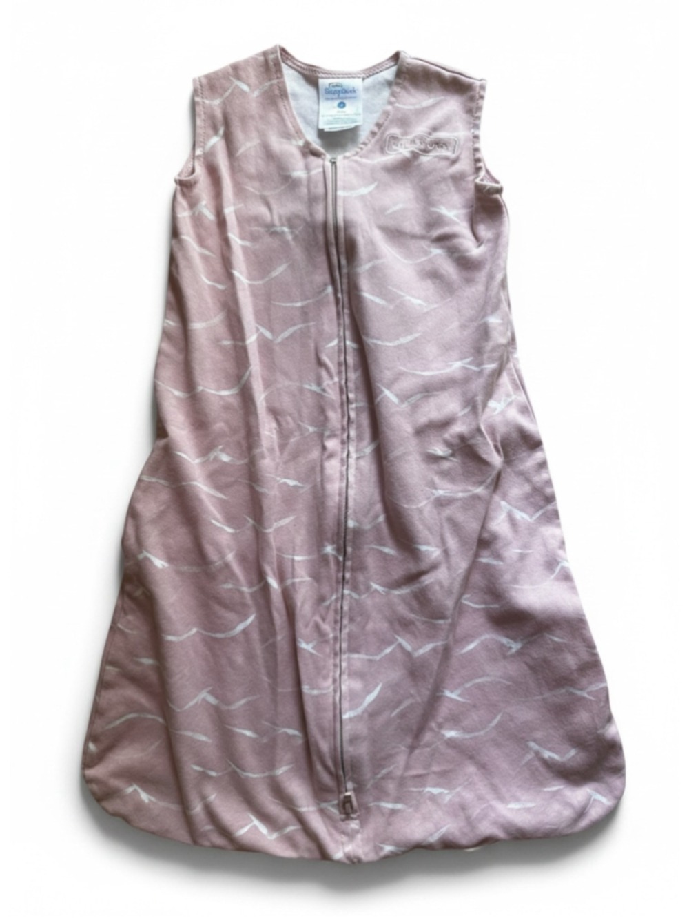 Baby HALO SleepSack Pink White Wave Print Wearable Blanket Cotton Swaddle 0-6
